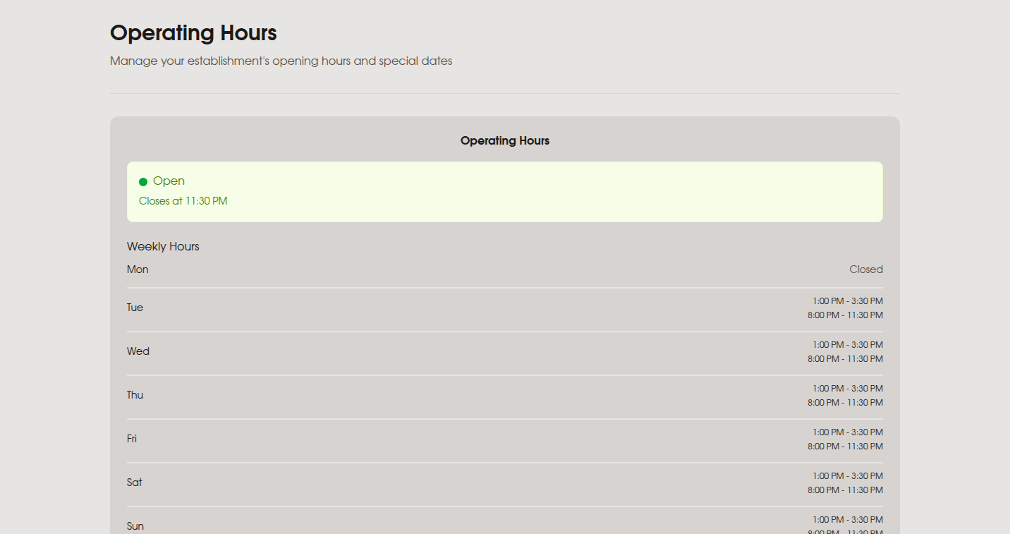 hours-scheduling screenshot
